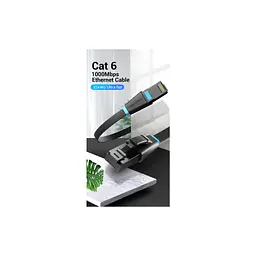 Патч-корд Vention 3 м, UTP Cat. 6 RJ-45 плаский чорний (IBJBI) - мініатюра 5