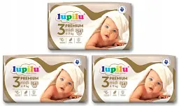 Підгузники Lupilu Premium Midi розмір 3, Вага 4-9 кг, 162 шт