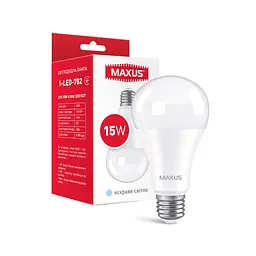 Лампа світлодіодна Maxus 1-LED-782 A70 15W 4100K 220V E27