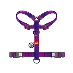 Шлея для собак WAUDOG Nylon Mono анатомічна H-подібна з QR паспортом, пластиковий фастекс, XL фіолетова (54599) - мініатюра 3