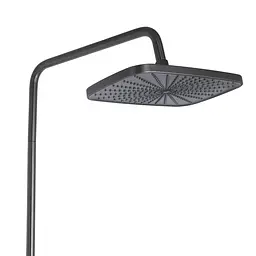 Душова система універсальна Qtap Gemini на три споживача (з виливом) QTGEM111GMB45688 Gunmetal Black PVD, Шліфований чорний хром - мініатюра 5
