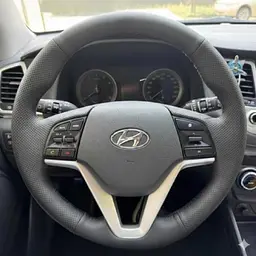 Чохол Обплетення Керма для Hyundai Santa Fe/Tucson 2018-2023 Шкіра (Модельна Викрійка) №27