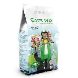 Білий бентонітовий наповнювач з ароматом алое вера Cat's Way 5 л