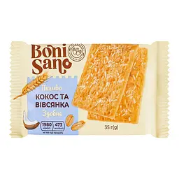 Печиво здобне BoniSano з кокосом та вівсяними пластівцями 35 г