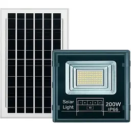 Вуличний світлодіодний прожектор Yiwu HP-5-74 на сонячних батареях 200 Вт, 120 LED, IP66 з пультом ДУ