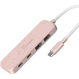 USB-Хаб j5create JCH342ER-N Type-C на 2 USB-A/2 USB-C, червоний (JCH342ER-N)