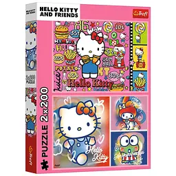Пазл Trefl Hello Kitty Вітаю Кітті та друзів 2х200 елементів (5900511133363)