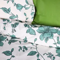 Комплект постільної білизни MirSon Ranforce Elite 17-0719 Foliage on White 2 x 160 x 220 см зелений (2200010685909) - мініатюра 2