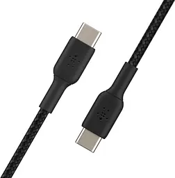 Кабель Belkin USB-C > USB-C заряджання/синхронізації 1м, 60Вт, Type-C, плетений, чорний teh0013650 - мініатюра 4