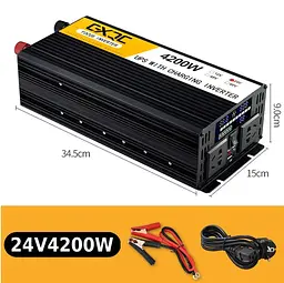 Інвертор GXQC SFX-1500W / 4200W DC 24 V — AC 220 V з функцією заряджання акумулятора - мініатюра 7