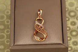 Кулон Xuping Jewelry вісімки з грецьким візерунком 2,7 см золотистий