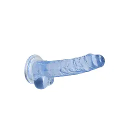 Фалоімітатор RealRock Crystal Clear 7” 19 см (блакитний) - мініатюра 3