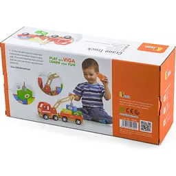 Дерев'яна іграшкова машинка Viga Toys Автокран (50690) - мініатюра 5