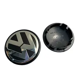 Ковпак колеса Volkswagen чорний срібний пластик 1 шт 70 мм OEM 7l6601149b (ковпачок, заглушка)