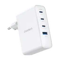 Мережевий зарядний пристрій Choetech PD9002 PD100W GAN USB-A+3xUSB-C White (43-00172) - мініатюра 2