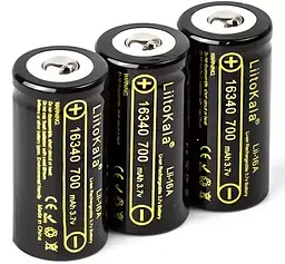 Акумулятор LiitoKala Lii-16A 16340 700 mah Чорний (2211480962) - мініатюра 2