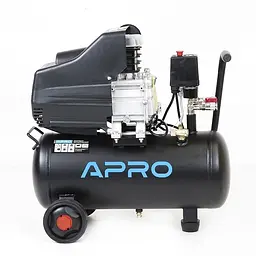 Компресор одноциліндровий Apro OFD-24 1,5кВт 205л/хв 24 л 2 крана 30412 - мініатюра 2
