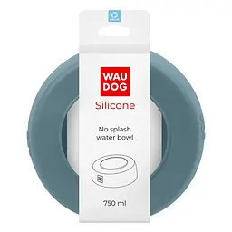 Миска-непроливайка Waudog Silicone, 750 мл, сірий (507811) - мініатюра 4