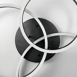 LED люстра в чорному кольорі на 3 кільця | Line F | Арт. A8008/3 BK - мініатюра 2