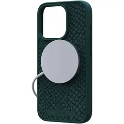 Чохол-накладка Njord Salmon Leather MagSafe Case Green для iPhone 15 Pro (NA53SL02) - мініатюра 3