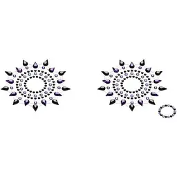 Пестіс з кристалів Petits Joujoux Gloria set of 2 - Black/Purple, прикраса на груди