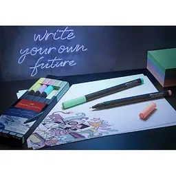 Лайнер Faber-Castell набір ручок капілярних Grip Finepen neon тригранна 0,4 мм, 5 кольорів (32145) - мініатюра 4