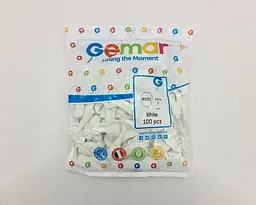 Латексна кулька, Gemar, пастель, білий, 5 дюйм (13 см), 100 штук, для свят і фотозон