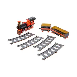 Дерев'яний 3D конструктор Потяг PuzzleOk Puz-00924 231 деталь  - мініатюра 8