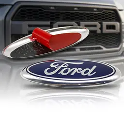Емблема Ford синя 150x60 мм Focus, Mondeo, Fiesta, Fusion, Kuga, Edge, Explorer, Transit метал на скотчі (OEM: 1108560) - мініатюра 2
