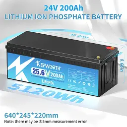 Акумулятор Kepworth LiFePO4 24V 25.6V/200Ah/5120Wh [KW-24-200] [125493] - мініатюра 3