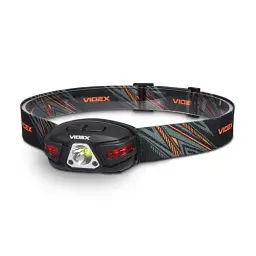 Ліхтар налобний Videx H015, Black, 330 лм, 5000K, до 85 м, 5 режимів роботи, світлодіод CREE XTE 5W, акумулятор (850 mAh, незнімний), IP67, 71 г (VLF-H015)