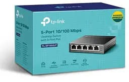 Комутатор TP-LINK TL-SF1005LP, 5x10/100 Mb/s, автоматичне визначення/AUTO MDI/MDIX, металевий корпус, керований - мініатюра 3
