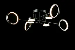 Світлодіодна люстра Splendid Ray L77020/4+4 LED (BLK), чорний, білий, 58 Вт, від 25-35 м² - мініатюра 4