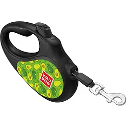 Повідець-рулетка для собак Waudog R-leash, малюнок "Авокадо", L, до 50 кг, 5 м, світловідбиваюча стрічка - мініатюра 2