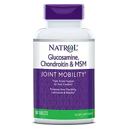 Препарат для суглобів і зв'язок Natrol Glucosamine Chondroitin MSM 90 таблеток