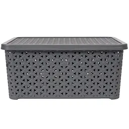 Уцінка. Кошик Diomedea з кришкою 29.7x19.6x13 см 6 л сірий (К12-130)   - мініатюра 2