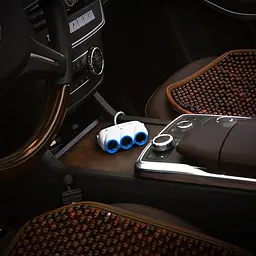 Адаптер розгалужувач трійник для авто HOCO C1 dual USB triple cigarette lighter 3 Sockets 2USB - мініатюра 7