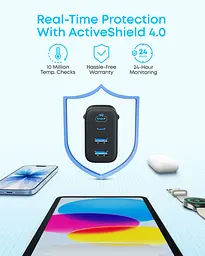 Мережевий зарядний пристрій Anker Zolo Charger - 50W, 2xUSB-C & 2xUSB-A Black (7285028) - мініатюра 4