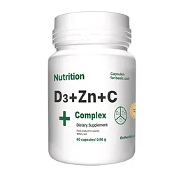 Вітаміни та мінерали EntherMeal D3 + Zinc + С Complex 60 капсул
