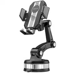 Тримач для телефону в авто на присосці автотримач телефону чорний Hoco DCA33 Powerful suction cup - мініатюра 4