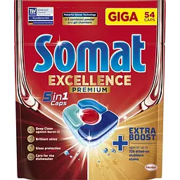 Капсули для посудомийної машини Somat Exellence 5 в 1  108 шт. (2 уп. х 54 шт.) - мініатюра 2
