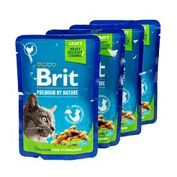 Набір вологого корму для стерилізованних котів Brit Premium Cat з куркою 400 г (4 шт. х 100 г) - мініатюра 3
