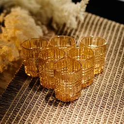 Набір чарок для віскі Yiwu Crystal Shots 6 штук по 75 мл коричневий склянки для міцних напоїв з товстими стінками HP-17-38 - мініатюра 2