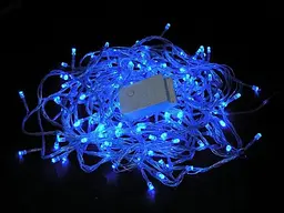 Гірлянда світлодіодна синя 300 LED лампочок гірлянда 13 метрів з білим кабелем новорічна гірлянда - мініатюра 6