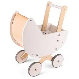 Дерев'яний візочок для ляльок New Classic Toys з постільною білизною білий (10760) - мініатюра 2