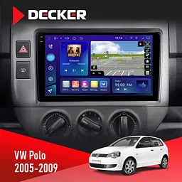 Штатна магнітола Volkswagen Polo 2005-2009 Decker D9-009 4x64, DSP, 4G, 2k Decker (НФ-00008474)