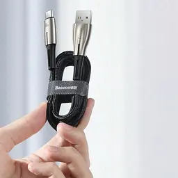 Кабель Baseus Water Drop-shaped Lamp Super Charge Cable USB to Type-C 66W 1m CATSD-M01 Black - мініатюра 6