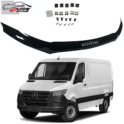 Дефлектор капоту мухобійка Mercedes-Benz Sprinter (907) 2018-2025 Євро Кріплення (Vip Tuning)