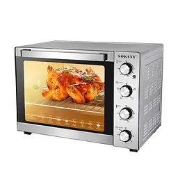 Електрична духовка настільна з таймером Sokany SK-10028 1900 Вт 60 л Сріблястий
