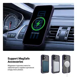 Чехол для Apple iPhone 16 Plus, Uniq MagCase, синий, противоударный, панель-накладка с MagSafe, ударопрочный TPU+PC, с магнитом MagSafe, поддержка полноценной беспроводной зарядки, ArmorStandart (ARM79502) - мініатюра 4